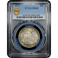 1875 Seated Liberty Half Dollar (50c) SLAB Image