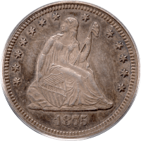 1875 Seated Liberty Quarter (25c) OGH Obverse Image