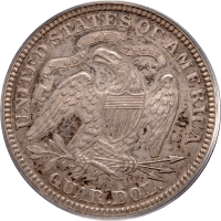 1875 Seated Liberty Quarter (25c) OGH Reverse Image
