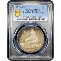 1876-CC Trade Dollar ($1) Doubled Die Reverse  Obverse Slab Image