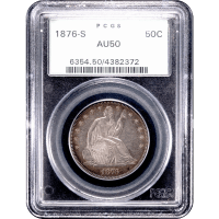 1876-S Seated Liberty Half Dollar (50c) OGH Obverse Slab Image