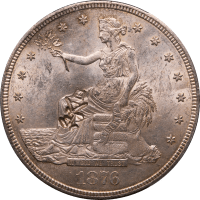 1876-S Trade Dollar (T$1) Chopmarked Obverse Image