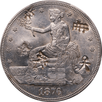 1876-S Trade Dollar (T$1) Type-I/I Chopmarked Obverse Image