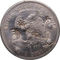 1876-S Trade Dollar (T$1) Type-I/I Chopmarked Reverse Image