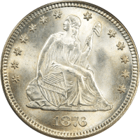 1876 Seated Liberty Quarter (25c) Obverse Image