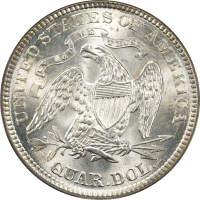 1876 Seated Liberty Quarter (25c) Reverse Image