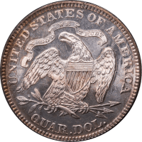 1876 Seated Liberty Quarter (25c) Rattler Reverse Image