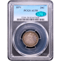 1876 Twenty Cents (20c) Obverse Slab Image