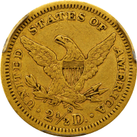 1877-S Liberty Gold Quarter Eagle ($2.50) REVERSE Image