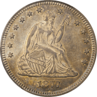 1877-S/S Seated Liberty Quarter (25c) S/Horizontal S OBVERSE Image