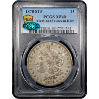 1878 Morgan Dollar ($1) 8TF VAM 14.15 Lines in Hair Obverse Slab Image