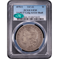 1878-S Morgan Dollar ($1) VAM 27 Long Arrow Shaft Obverse Slab Image