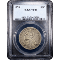 1878 Seated Liberty Half Dollar (50c) Obverse Slab Image