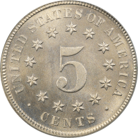 1879/8 Shield Nickel (5c) OGH Reverse Image