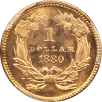 1880 Gold Dollar (G$1) Reverse Image