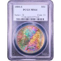 1880-S Morgan Dollar ($1) Rainbow Toner Obverse Slab Image