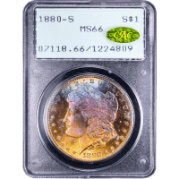 1880-S Morgan Dollar ($1) Rainbow Toner Rattler Obverse Slab Image