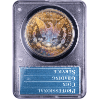 1880-S Morgan Dollar ($1) Rainbow Toner Rattler Reverse Slab Image