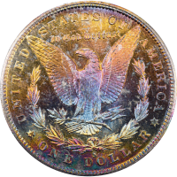 1880-S Morgan Dollar ($1) Rainbow Toner Rattler Reverse Image