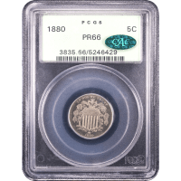1880 Shield Nickel (5c) OGH Obverse Slab Image
