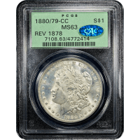 1880/79-CC Morgan Dollar ($1) Reverse of 1878 OGH SLAB Image