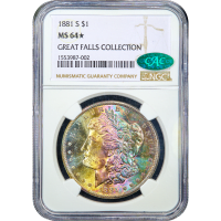 1881-S Morgan Dollar ($1) Rainbow Toner SLAB Image