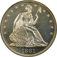 1881 Seated Liberty Half Dollar (50c) Obverse Image