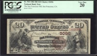 1882 $20 Brown Back National - San Francisco, CA (Charter 5096) OBVERSE Image