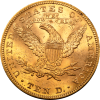 1882 Liberty Gold Eagle ($10) Rattler Reverse Image