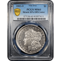 1882-O Morgan Dollar ($1) Error - Struck 10 Percent Off-Center SLAB Image