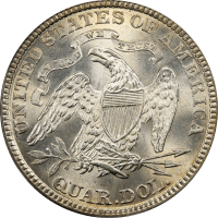 1882 Seated Liberty Quarter (25c) OGH Reverse Image