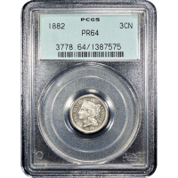 1882 Three Cent Nickel (3CN) OGH SLAB Image