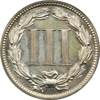 1882 Three Cent Nickel (3CN) OGH REVERSE Image