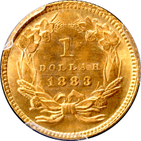 1883 Gold Dollar ($1) Reverse Image