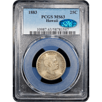1883 Hawaii Quarter (25c) SLAB Image