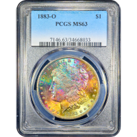 1883-O Morgan Dollar ($1) Rainbow Toner Obverse Slab Image