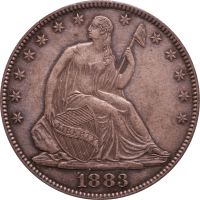 1883 Seated Liberty Half Dollar (50c) Rattler Obverse Image