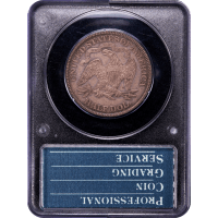 1883 Seated Liberty Half Dollar (50c) Rattler Reverse Slab Image