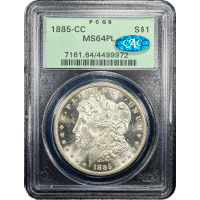 1885-CC Morgan Dollar ($1) OGH Obverse Slab Image