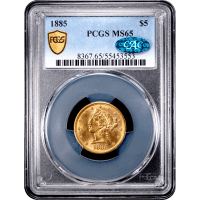 1885 Liberty Gold Half Eagle ($5) Obverse Slab Image