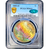1885-O Morgan Dollar ($1) Rainbow Toner SLAB Image