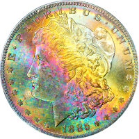 1885-O Morgan Dollar ($1) Rainbow Toner OBVERSE Image