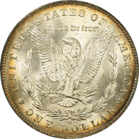 1885-O Morgan Dollar ($1) Rainbow Toner REVERSE Image
