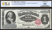 1886 $1 Martha Silver Certificate Obverse Image