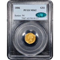 1886 Gold Dollar ($1) Obverse Slab Image