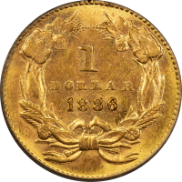 1886 Gold Dollar ($1) Reverse Image