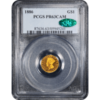 1886 Gold Dollar (G$1) SLAB Image