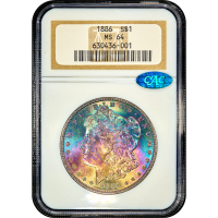 1886 Morgan Dollar ($1) Rainbow Toner SLAB Image