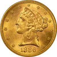 1886-S Liberty Gold Half Eagle ($5) Obverse Image
