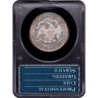 1886 Seated Liberty Half Dollar (50c) Rattler SLAB Image